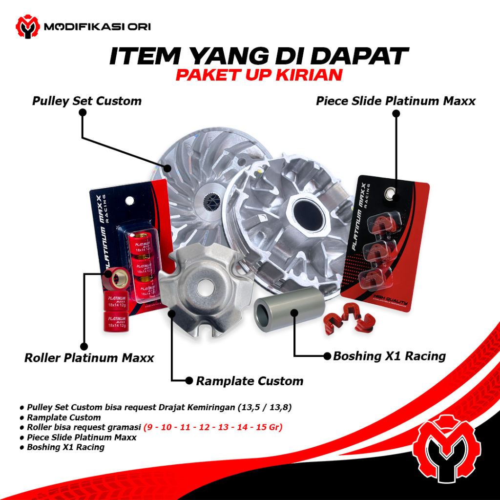 Jual Paket Upgrade KIRIAN CVT VARIO 125 150 160 - PCX ADV SYLO - Motor ...