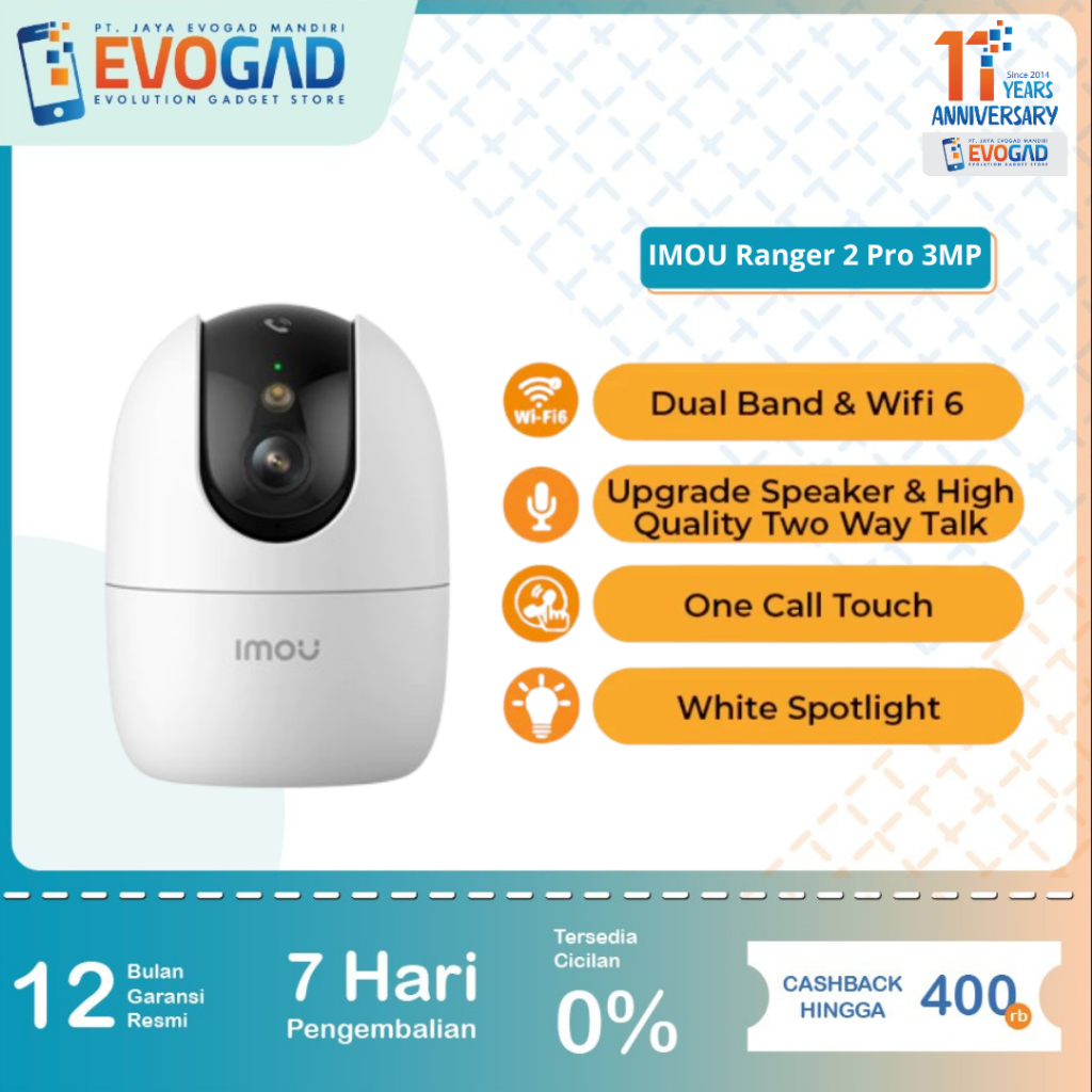 Jual IMOU Ranger 2 Pro 3MP/5MP Smart CCTV Wi-Fi 6, Dual Band One Touch ...