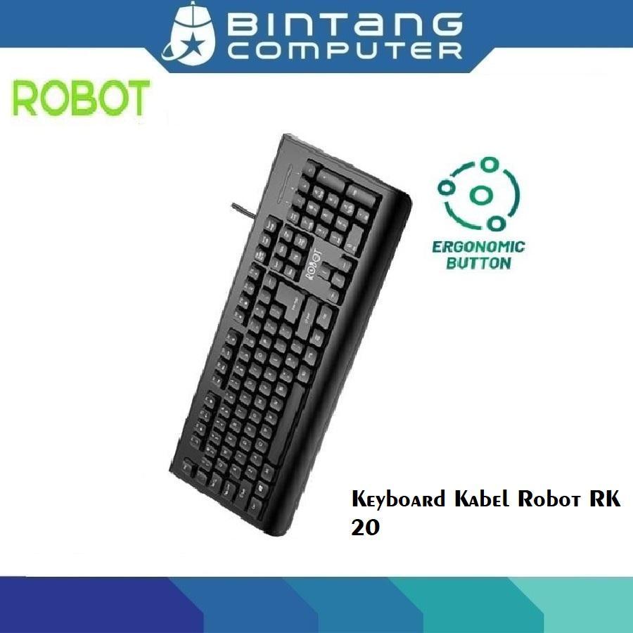 Jual Keyboard Robot RK20 Original Black Office Wired | Shopee Indonesia