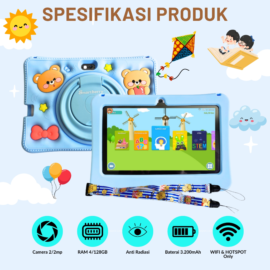 Jual Smartberry Kids Study Tab B93 - 7 Inch Tablet Anak 4/128GB / WIFI ...