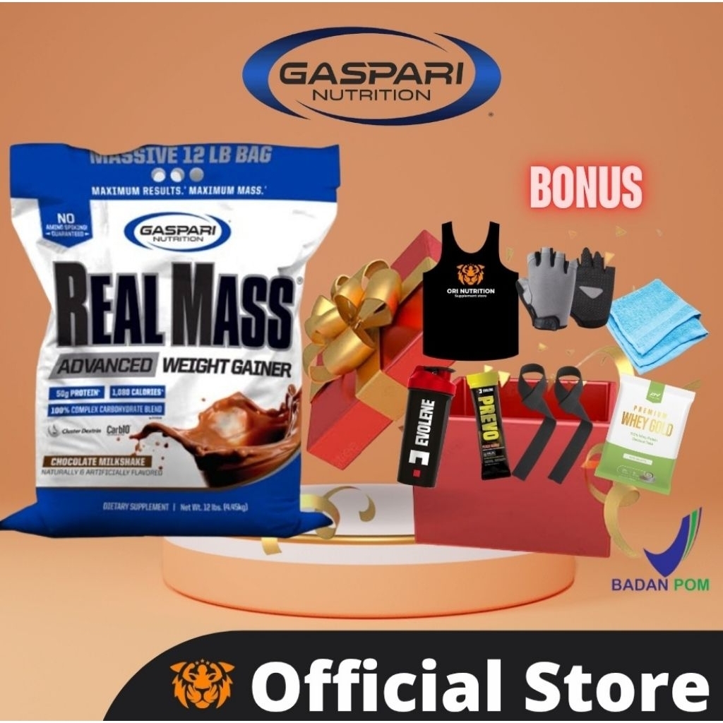 Jual GASPARI Real mass Gainer 12lbs Realmass Protein Weight Gain ...