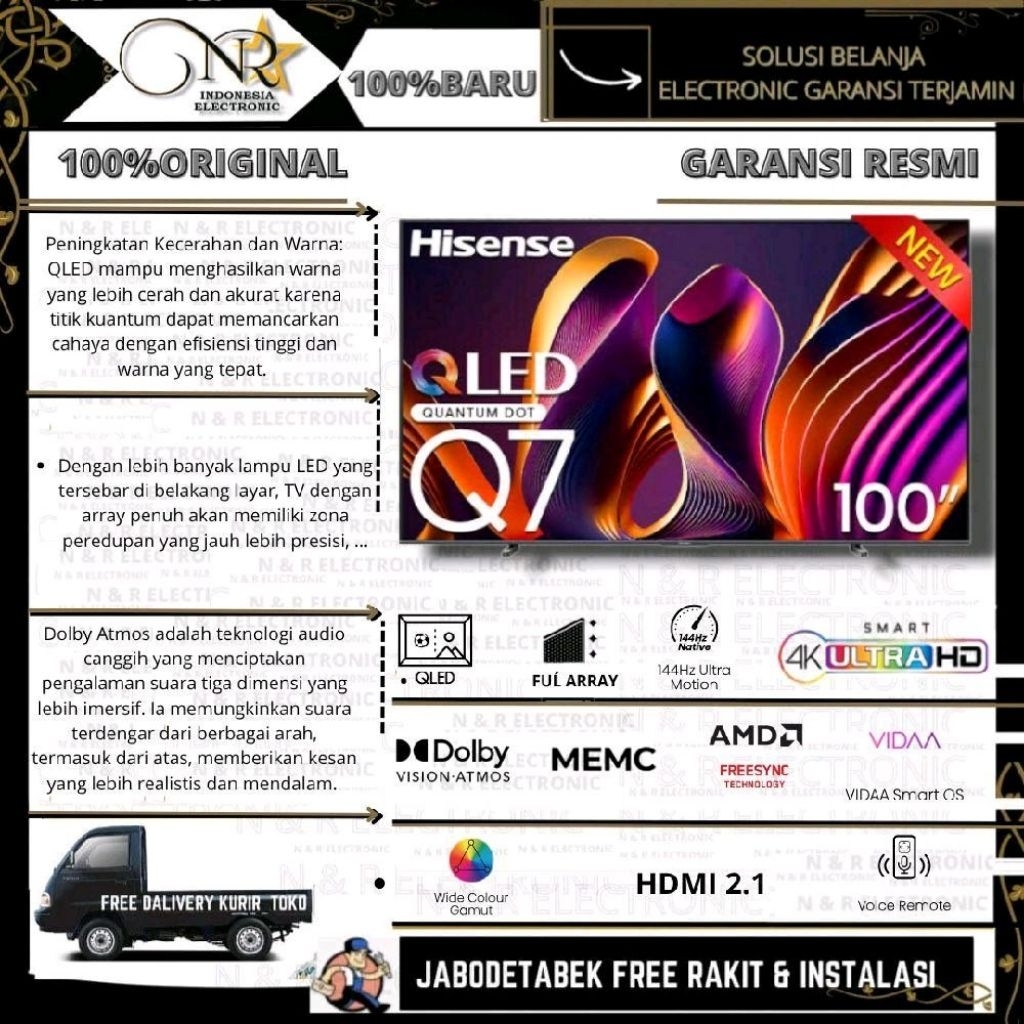 Jual HISENSE 100Q6N Android TV 100 Inch | Shopee Indonesia