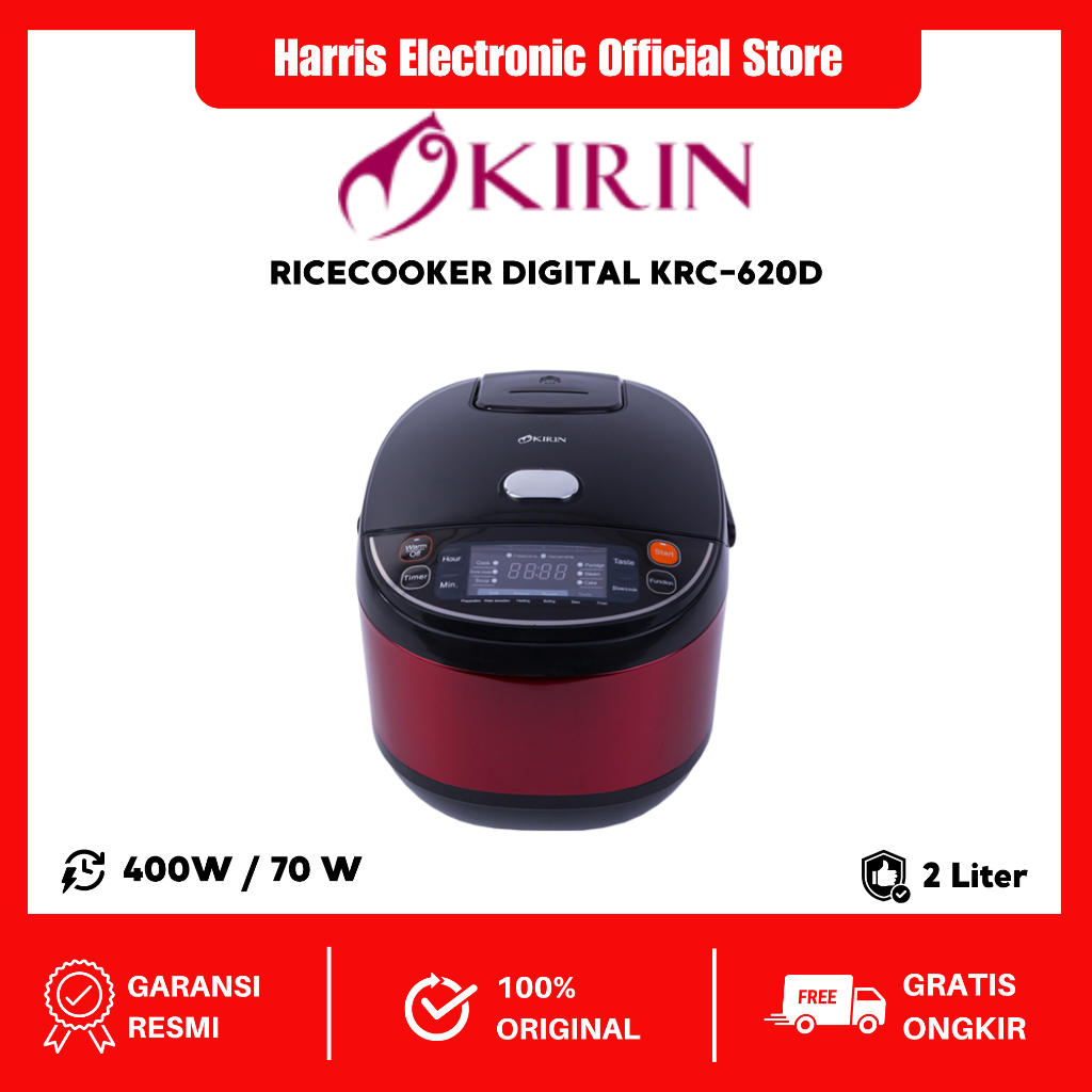 Jual Kirin Rice Cooker Digital 2 Liter KRC-620D | KRC 620D Penanak Nasi ...