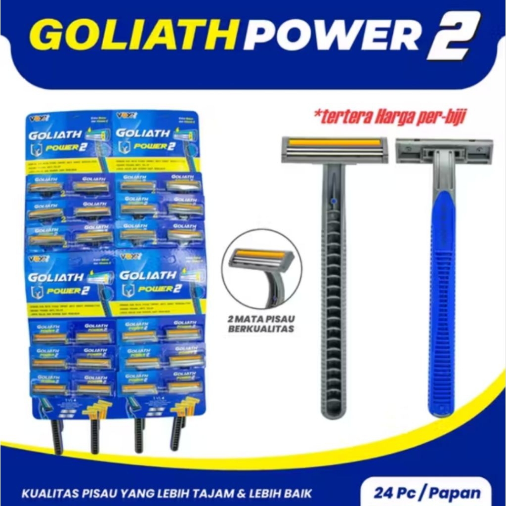 Jual Alat Cukur Goliath Power 2 / Alat Cukur 2 Mata Pisau | Shopee ...