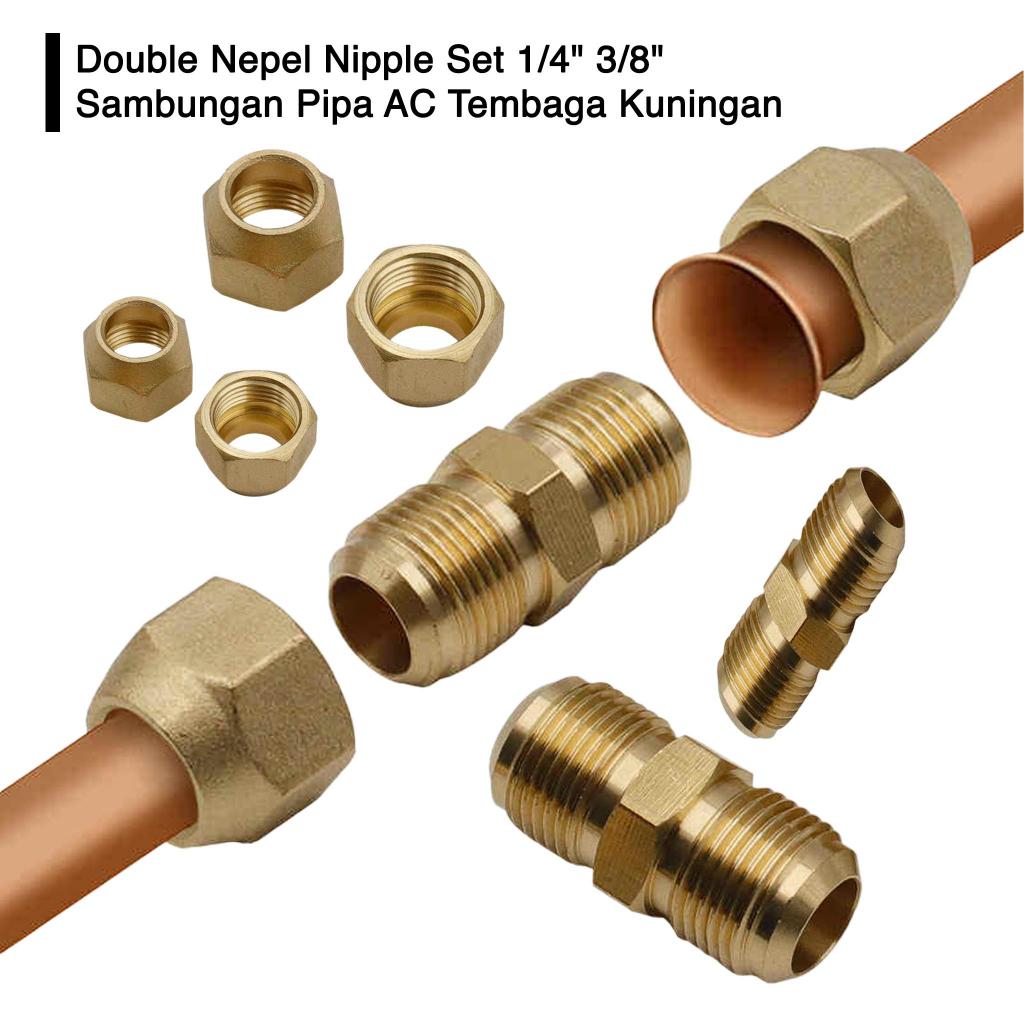 Jual Double Nepel Nipple Set 1/4