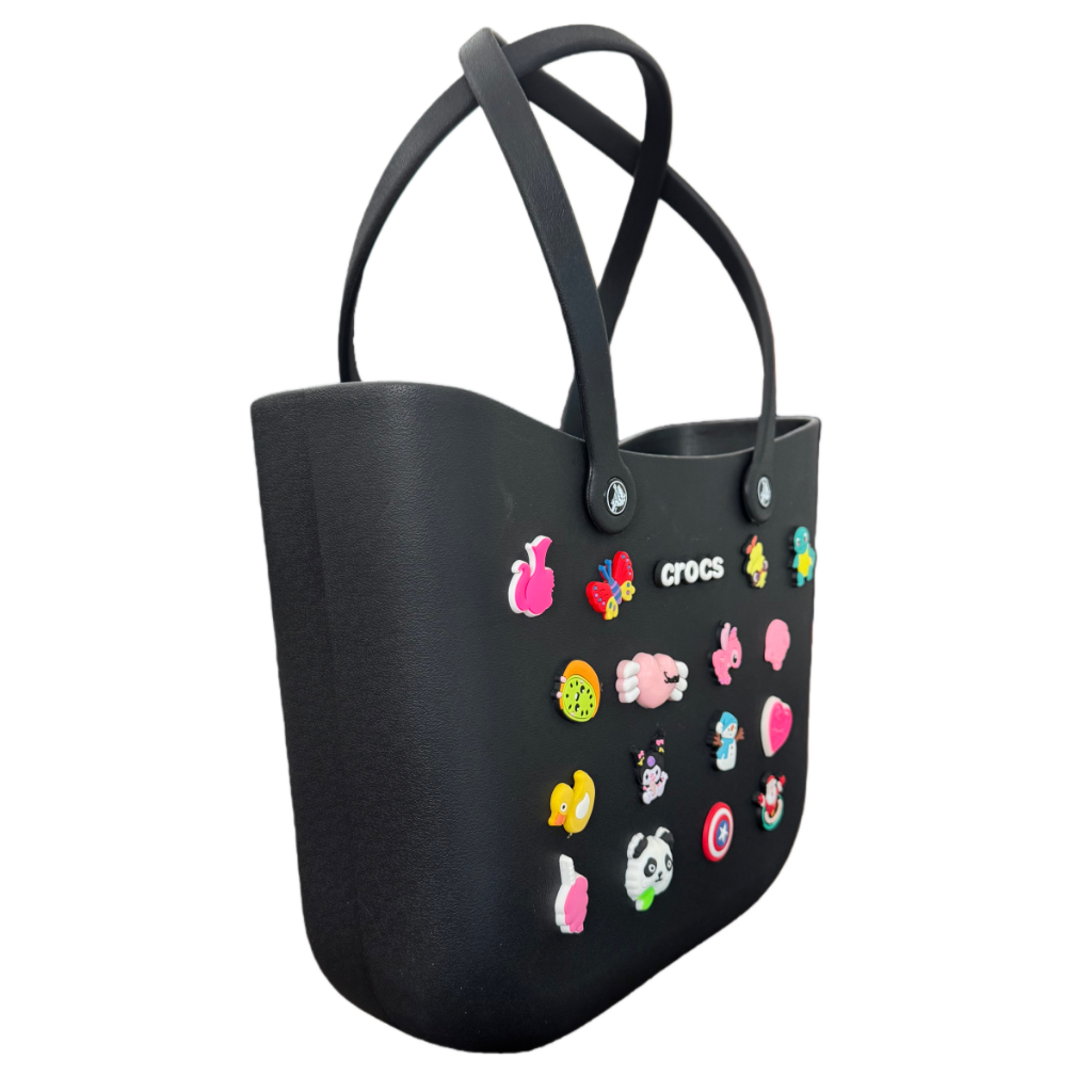 Jual crocs Tas tangan hitam/Bahan EVA/Termasuk satu set lengkap jibbitz ...