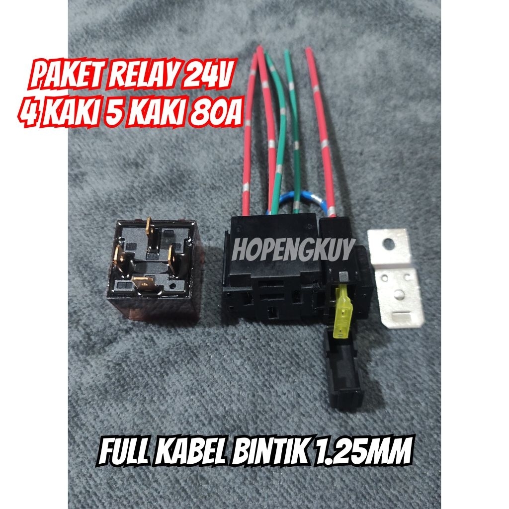 Jual Relay Klakson 24 Volt 80 Ampere Kaki 4 Kaki 5 Pin Soket Riley ...