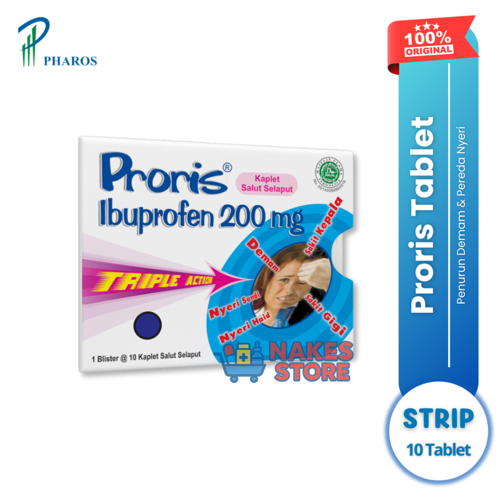 Jual OFFICIAL STORE - Proris Ibuprofen 200mg Triple Action Tablet ...