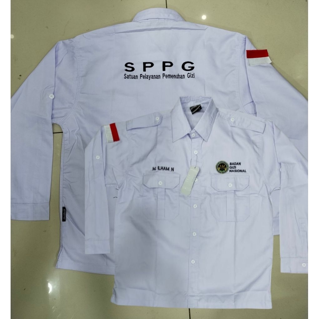 Jual kemeja SPPG full bordir seragam SPPG baju SPPG full bordir ...