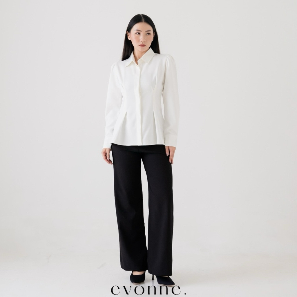 Evonne Nera Kemeja Mewah Wanita Blouse Atasan Elegan Lembut Simple - foto 4