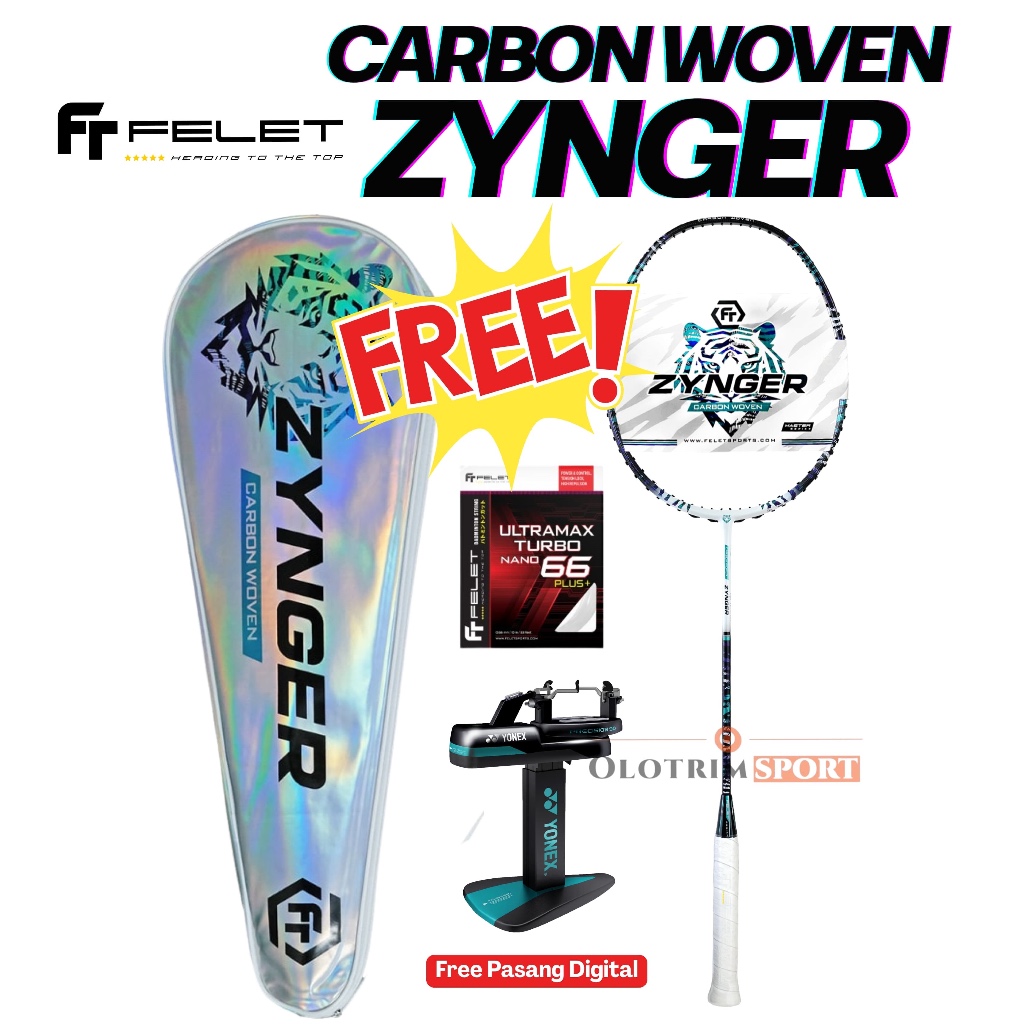 Jual Raket Badminton FELET CARBON WOVEN ZYNGER Original | Shopee Indonesia