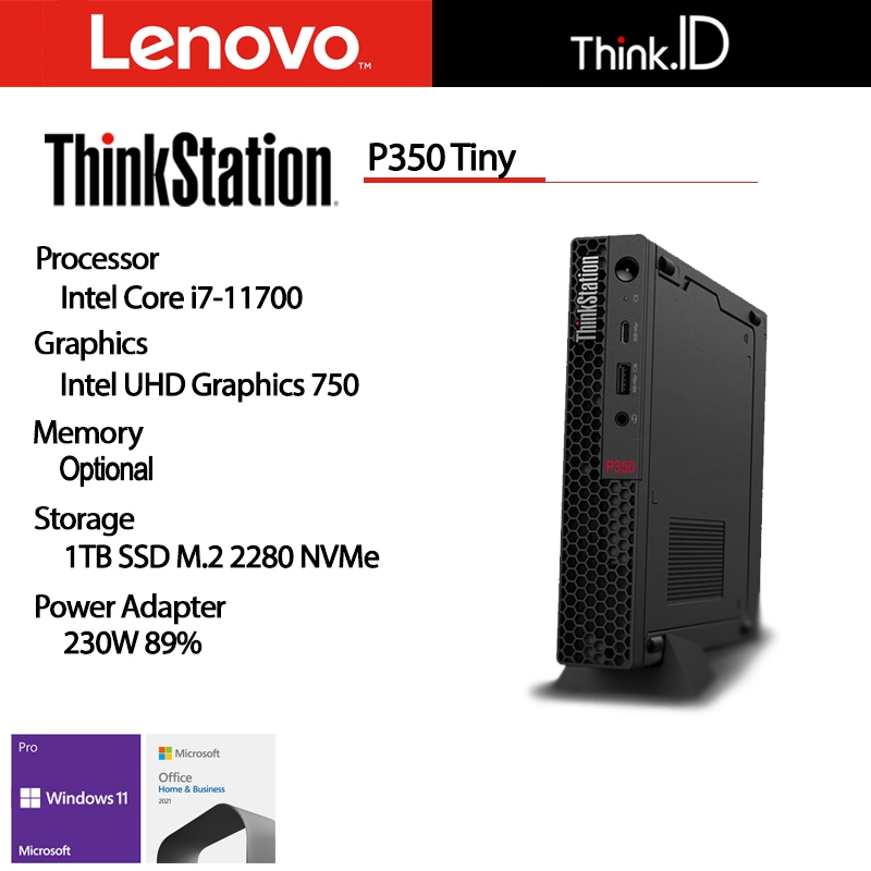 ThinkStation P350 Tiny i7-11700 16GB 1TB NVMe Win11 Pro OHB