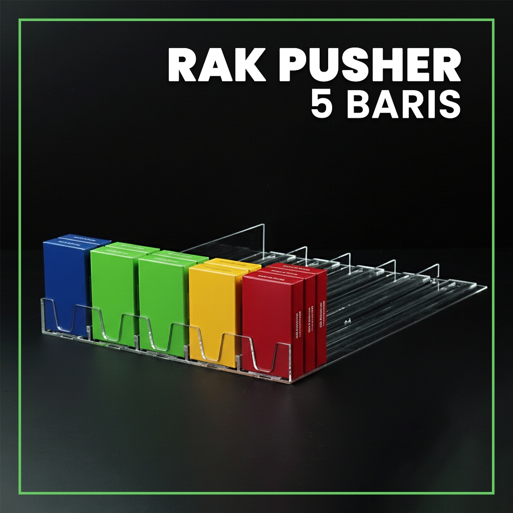 Jual Pusher Rokok Acrylic Otomatis 5 Baris – Tatakan Display Rokok ...