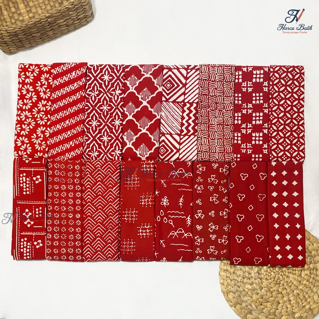 Jual Kain Batik Handmade Harco Series Merah Cabe Batik Merah putih ...