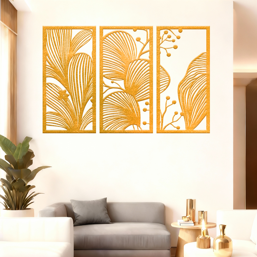 Hiasan Dinding Kayu Motif Leave Aesthetic Pajangan Ruang Tamu Laser Cut Terlaris