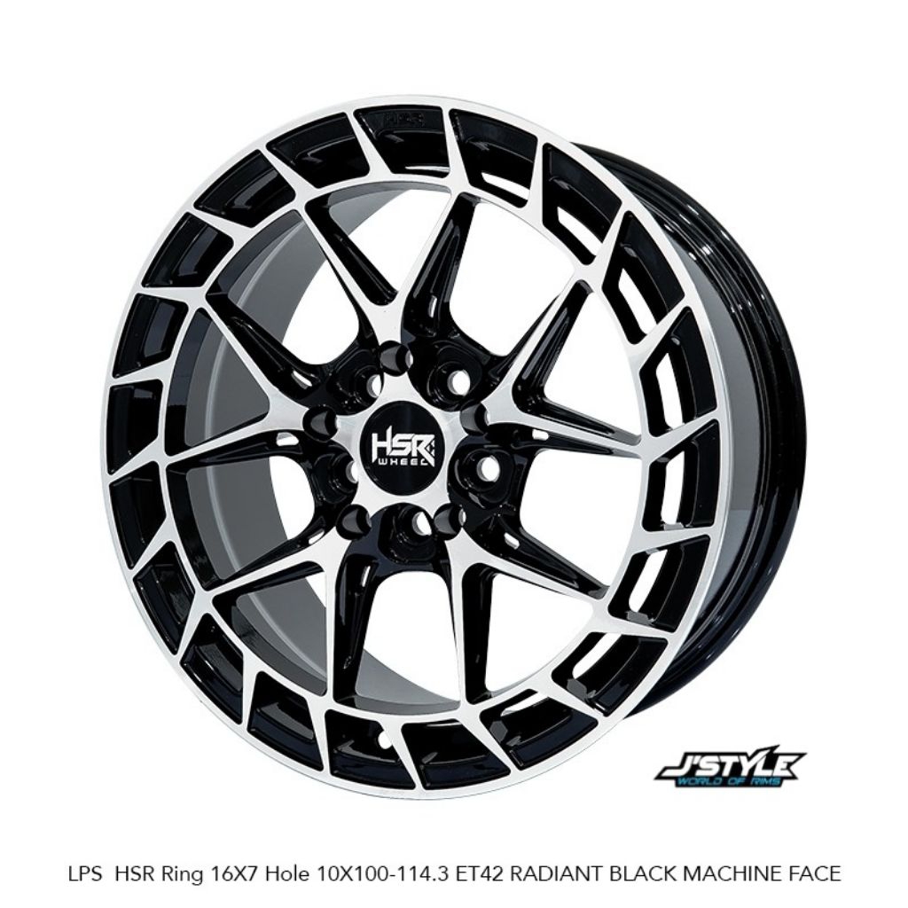 Jual HSR Wheel LPS Ring 16 X 7 Hole 10X100-114,3 ET42 Black Machine ...
