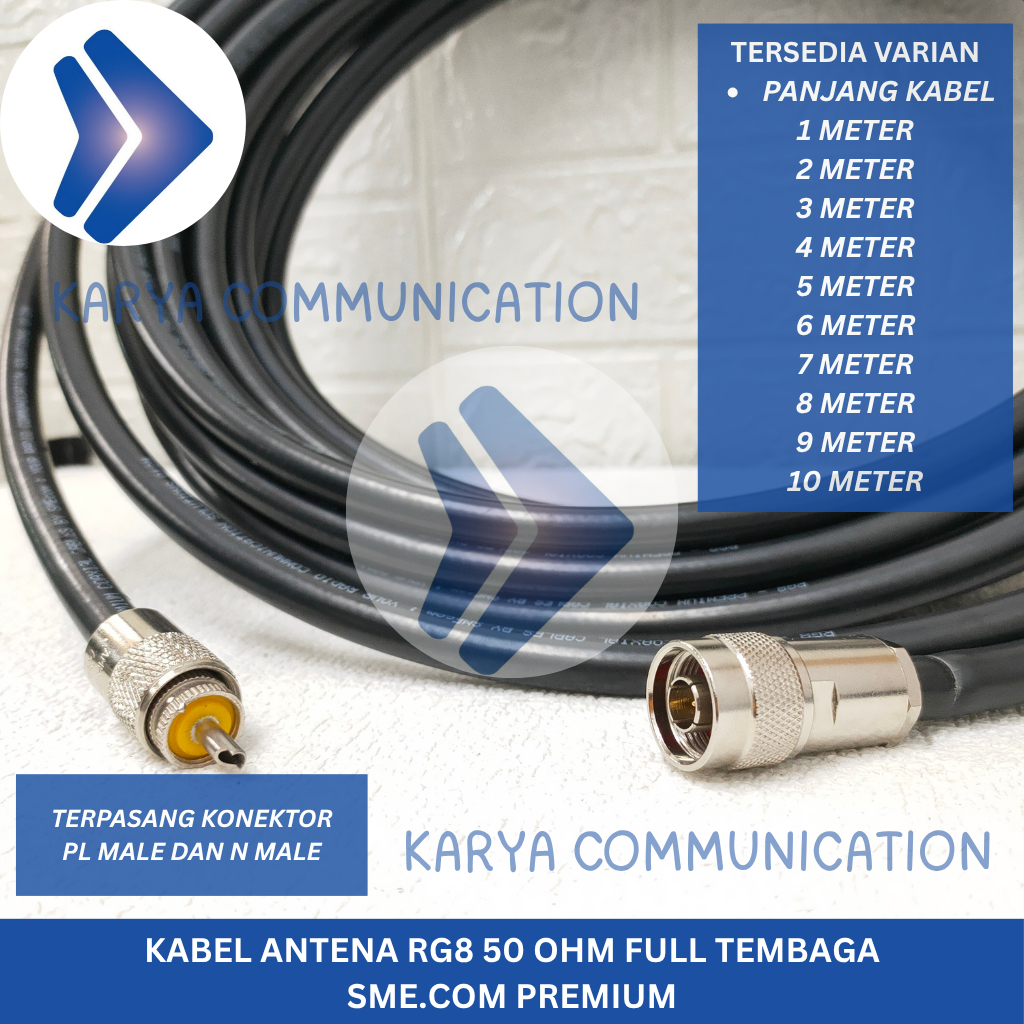 Jual Kabel Antena Radio RIG dan Repeater SME Com RG8 50 Ohm Iner ...