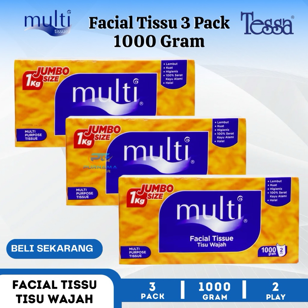 Jual 3 Pack Tisu Multi 1000 gram facial tissue JUMBO | Shopee Indonesia