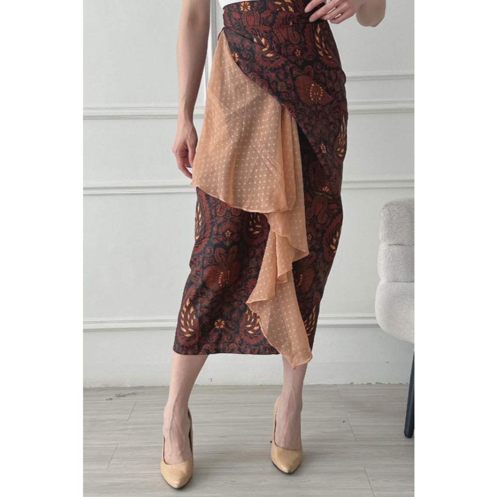 Jual DHIEVINE BATIK Andhika Frills Batik Sogan Sarong Rok Lilit Batik ...