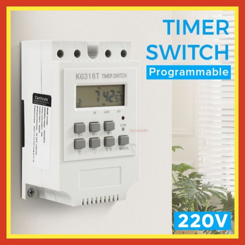 Jual Programmable Digital Timer Switch Relay 28 Program 220V - KG316T ...