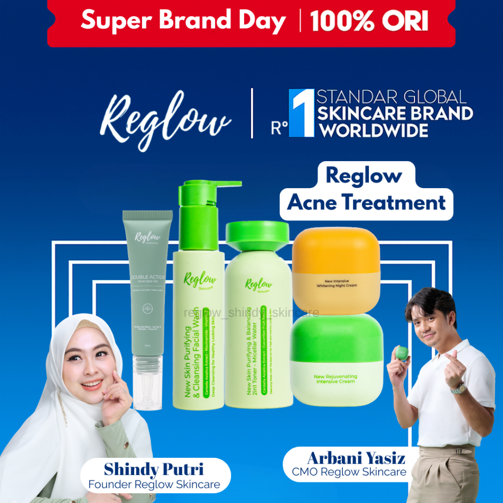 Jual PAKET REGLOW UNTUK KULIT BERJERAWAT acne Reglow Facial Wash cream ...