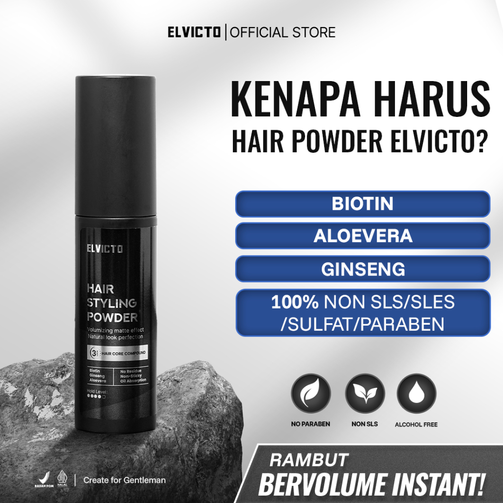 Jual ELVICTO HAIR STYLING POWDER 10gr | Hair Powder Hair Powder Pria ...