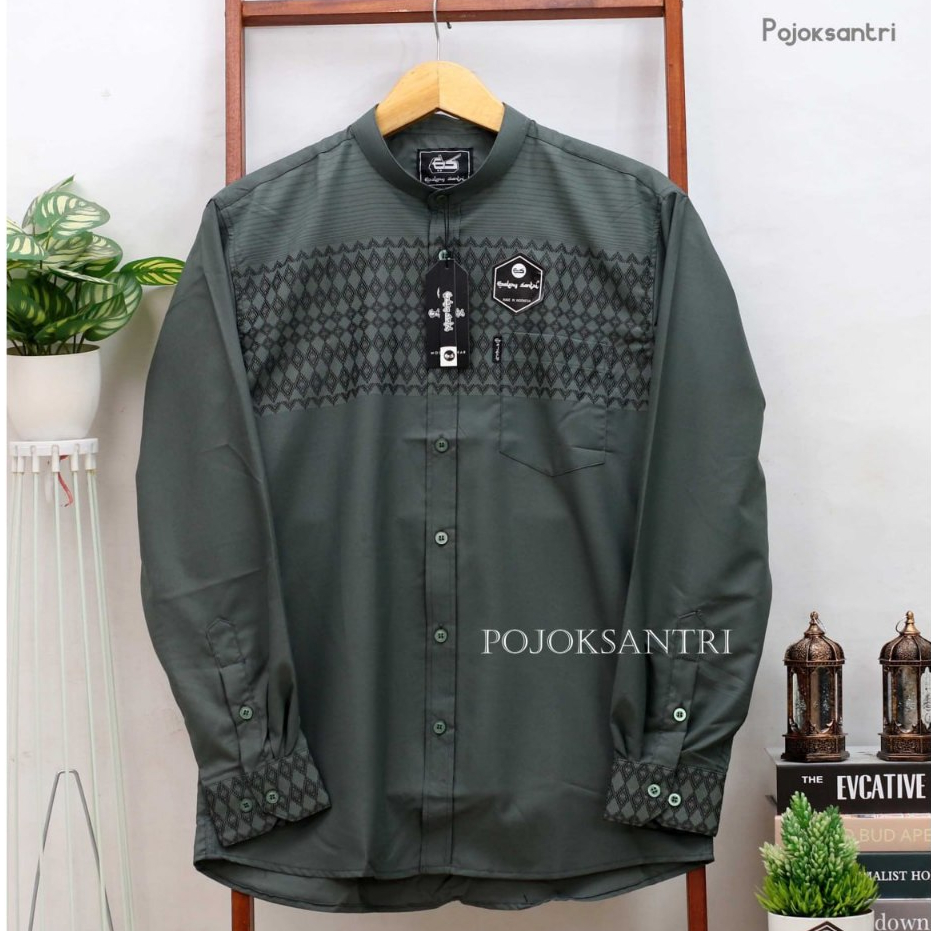Baju Koko Pria Lengan Panjang Pria Dewasa Katun Madinah Songket-Koko Galery Santri