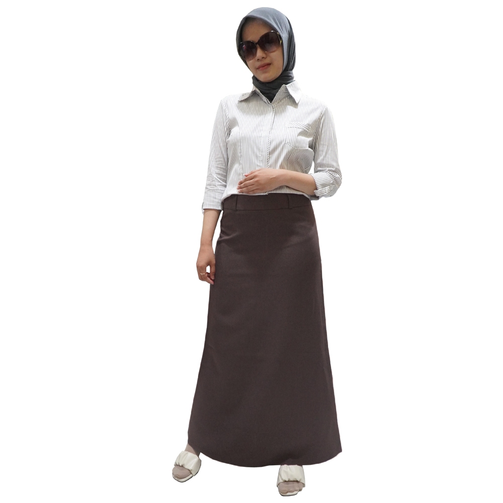 Jual Rok A-Line Hitam Panjang Kerja Kantor Bahan Wol Karet Premium ...