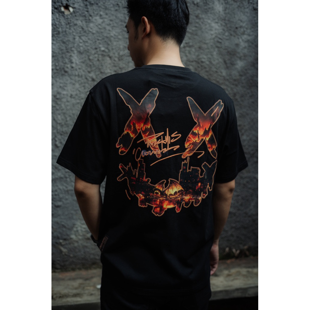 Jual RIC Ricky Is Clown Fire Dragon Secret Realm Tee Black Original ...