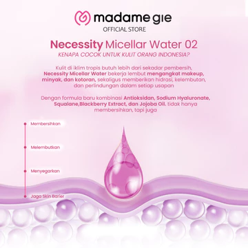 NEW LAUNCH Madame Gie Necessity Micellar Water 02 100ml – Acne Care Gentle Cleanser