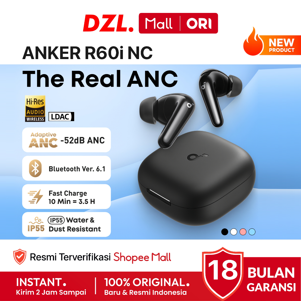 Jual DZL - ANKER Soundcore R60i NC TWS ANC Hi-Res LDAC BT 6.1 50H IPX55 ...