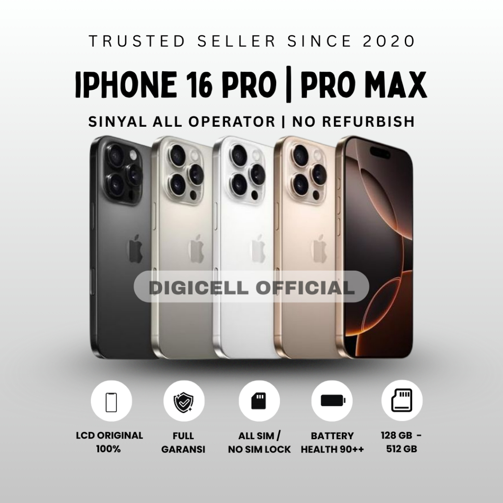 Jual IPHONE 16 pro - 16 Pro max 128gb 256gb 512gb Lcd Original 100% ...