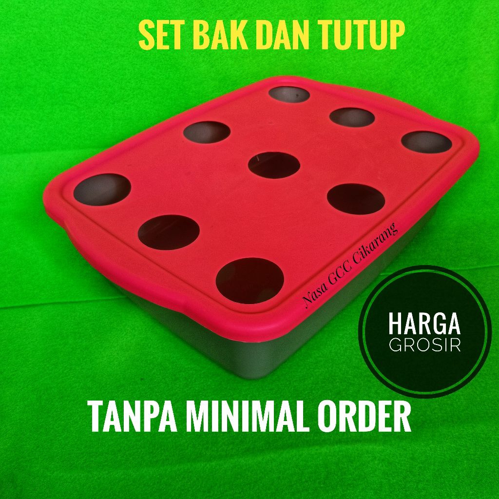 Bak Hidroponik Plus Tutup 9 Lubang