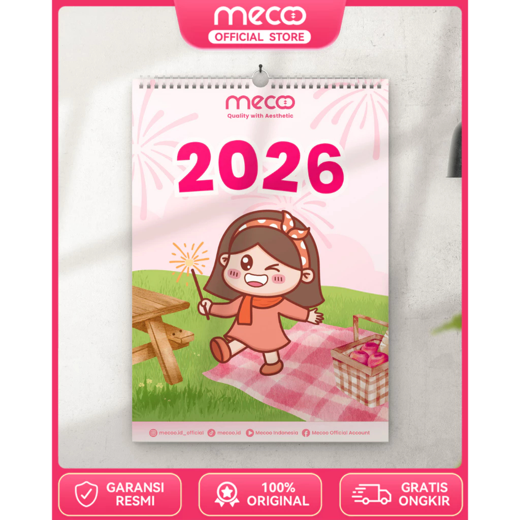 Jual Mecoo 2026 Wall Calendar | Kalender Dinding 2026 Interaktif & Lucu ...