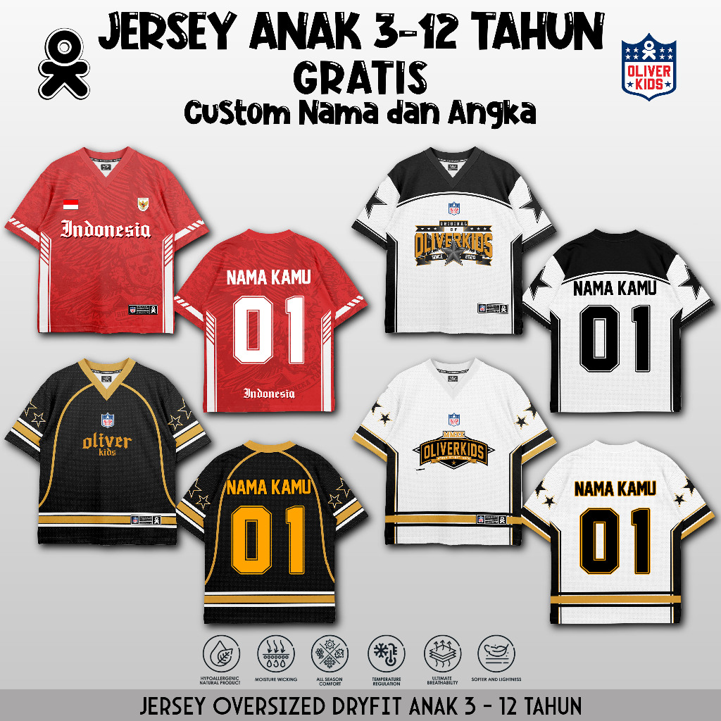 Jual OLIVERKIDS - GRATIS NAMA Jersey Anak NFL custom Anak 3-12 Thn ...