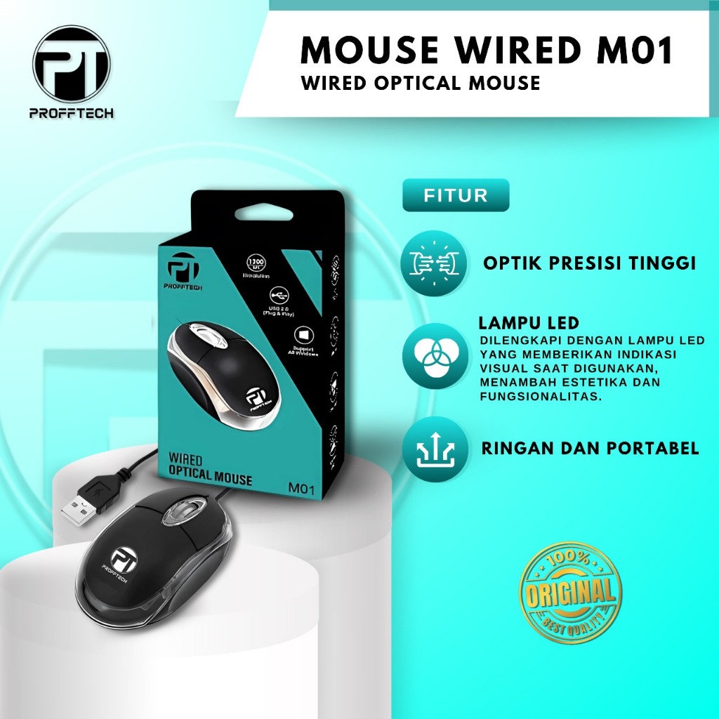 Jual PROFFTECH - Mouse Kabel Usb M01 | Shopee Indonesia
