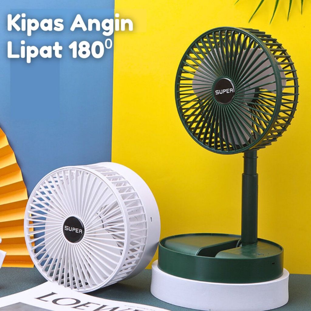 Kipas Angin Lipat 1800 MAh Kipas Angin Meja 180 Derajat Mini Fan Portable Kipas Meja Mini Kipas Standing Murah