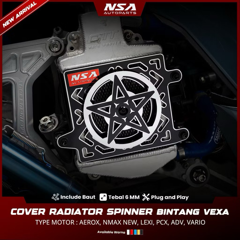 Jual NSA COVER RADIATOR SPINER BINTANG VEXA TYPE BLACK SERIES VARIO PCX ...