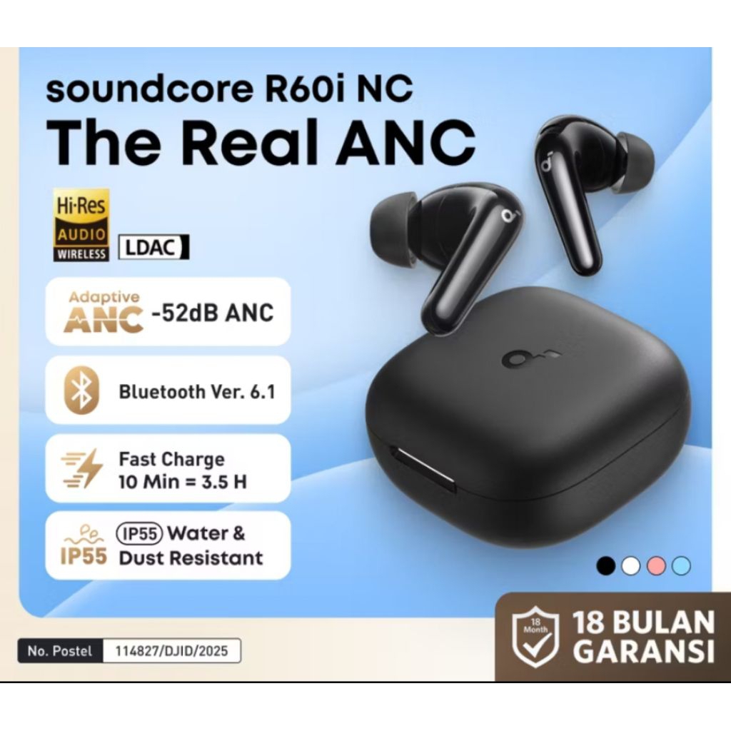 Jual ANKER Soundcore R60i NC Headset Earphone Bluetooth 6.1 TWS ANC 6 ...