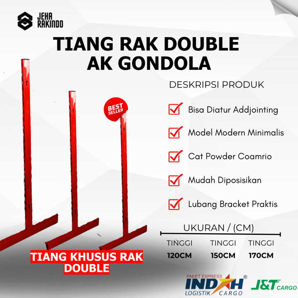 Jual Tiang Rak Gondola Double dua sisi Tiang Minimarket Supermarket ...