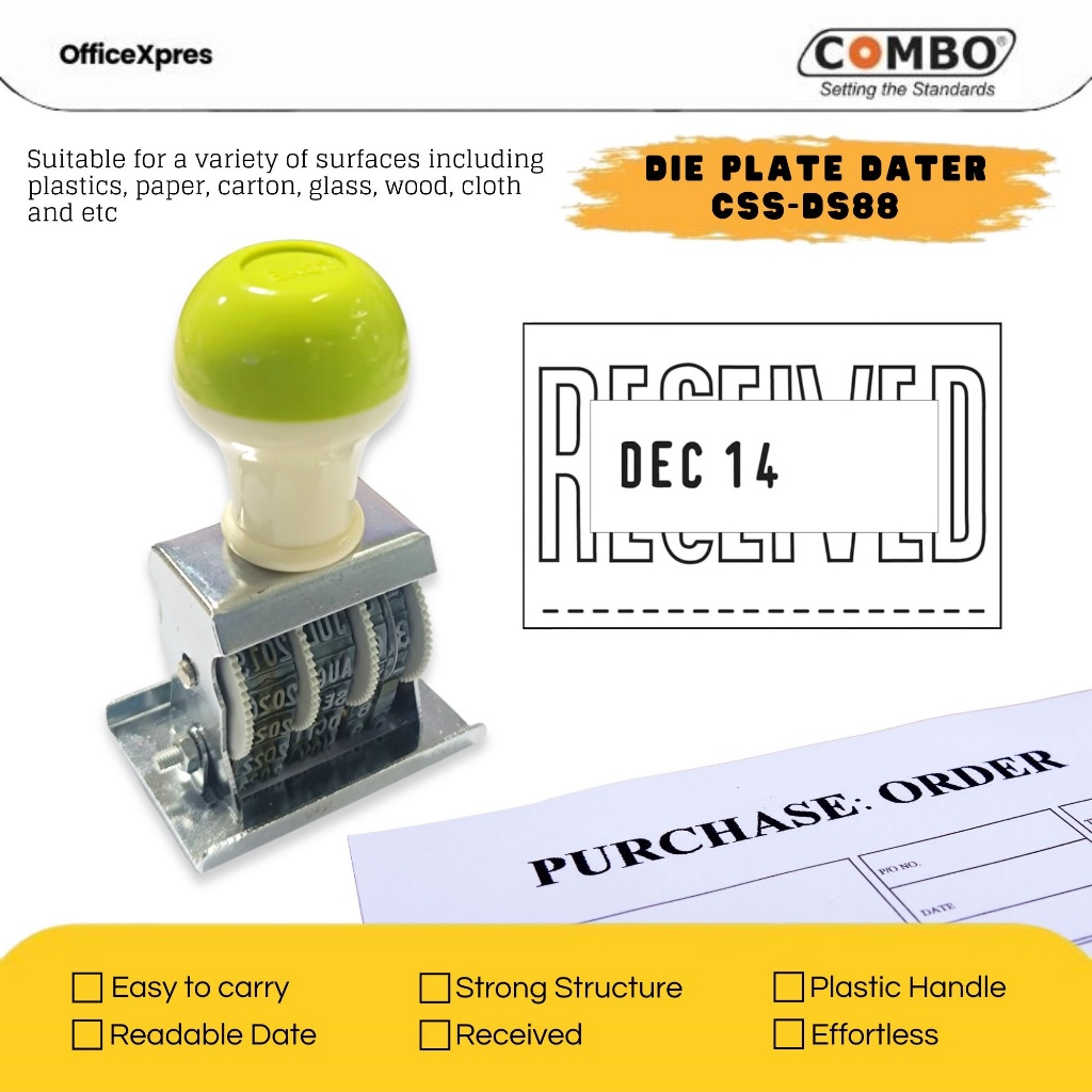 Jual Stamp Die Plate Dater / Stempel Received Date / Cap Received DS-88 ...