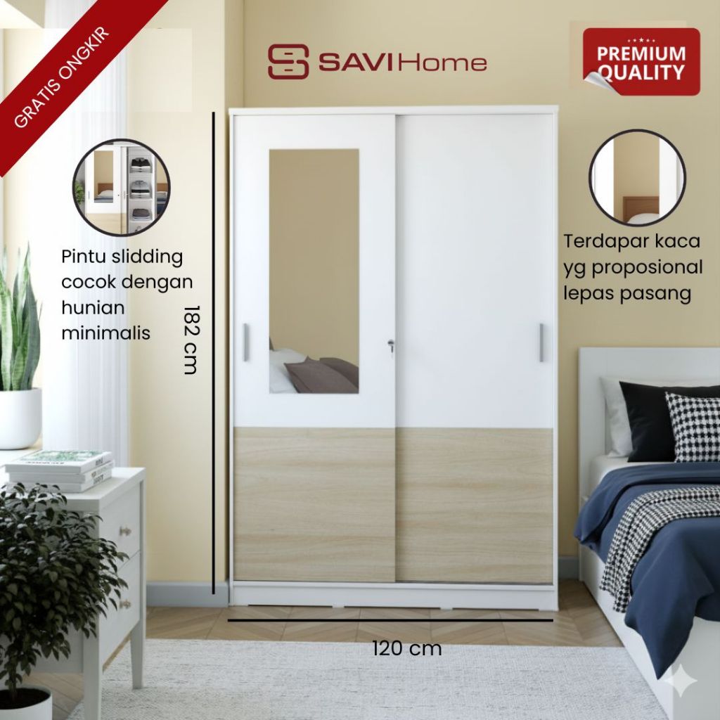 Jual SAVIHOME Lemari Pakaian Sliding / Lemari Pakaian Pintu Sliding ...