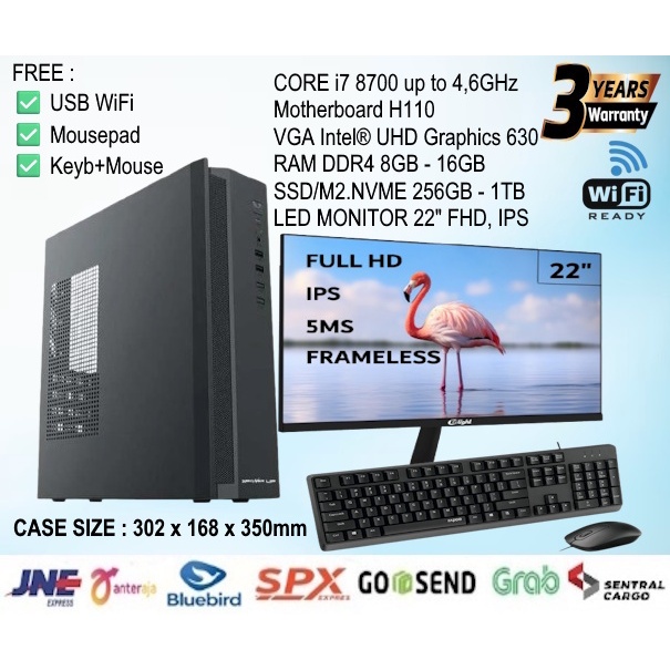 Jual SLIM PC Komputer Intel Core i7-8700 4,6GHz|RAM 16GB|NVME 1TB ...