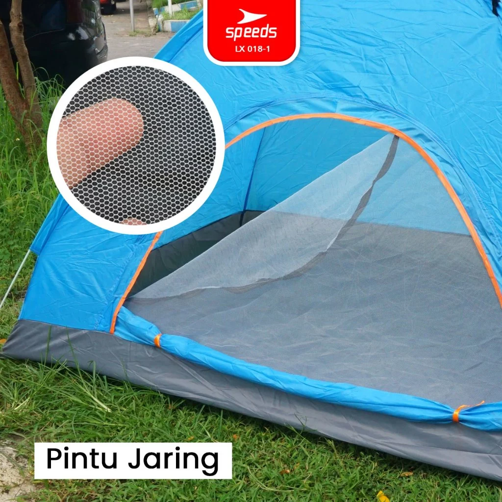 Tenda Camping Biru Kapasitas 1-3 Orang Detail Produk