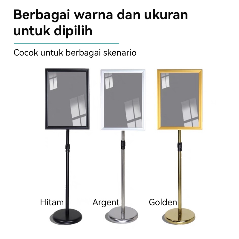 Jual Standing Frame Extend Stand Display Banner A4 75-125cm Rotasi 180 ...