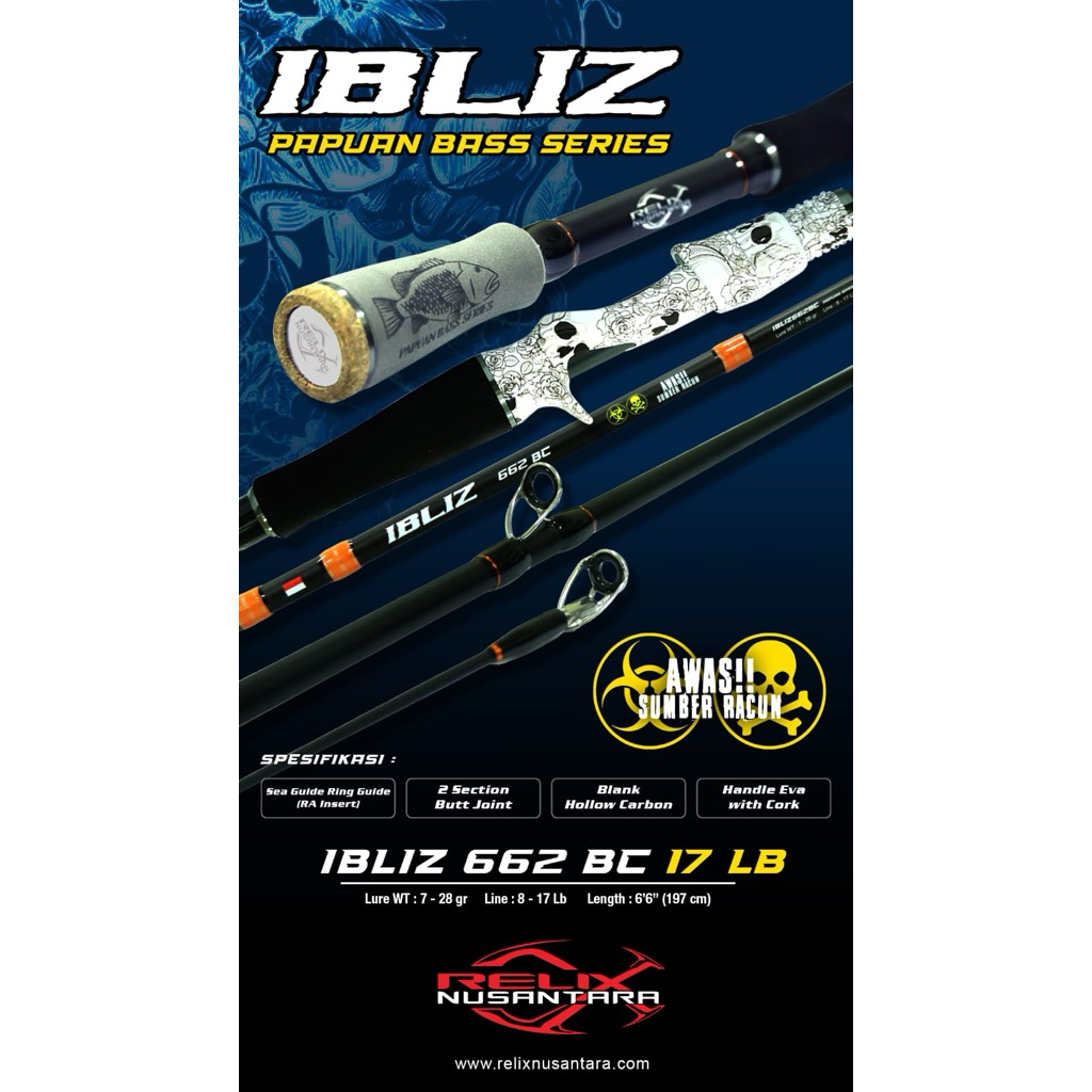 Jual Rod Relix Nusantara IBLIZ BC 662 ( 8-17LB ) | Shopee Indonesia