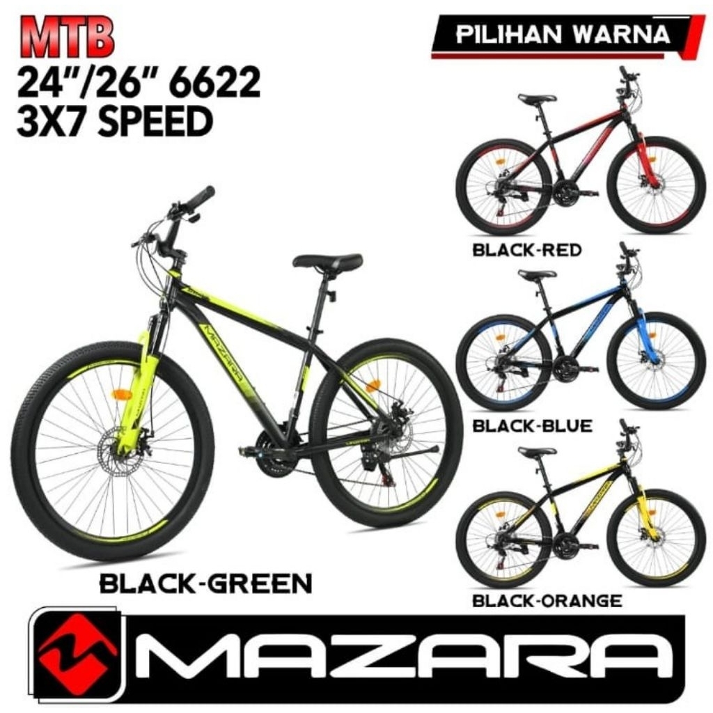 Jual Sepeda Gunung MTB 24 & 26 inch Mazara 6622 Terbaru By Pacific ...