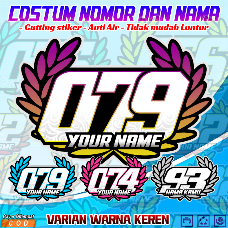 Jual STIKER NOMOR RACING DAN NAMA,COSTUM STICKER NOMOR RACING DAN NAMA ...