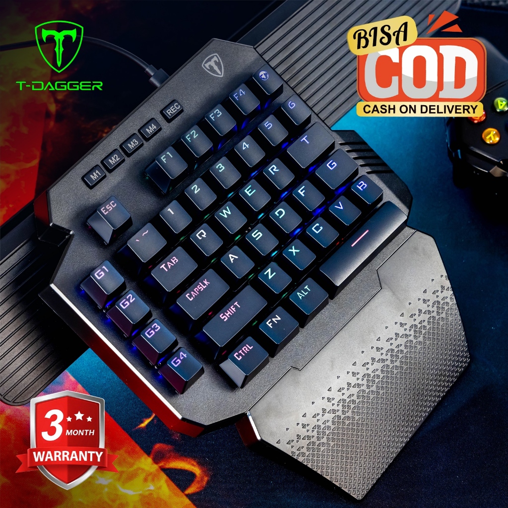 Jual One-Hand Gaming Keyboard Mechanical 2.4g Wireless Blue Switch ...