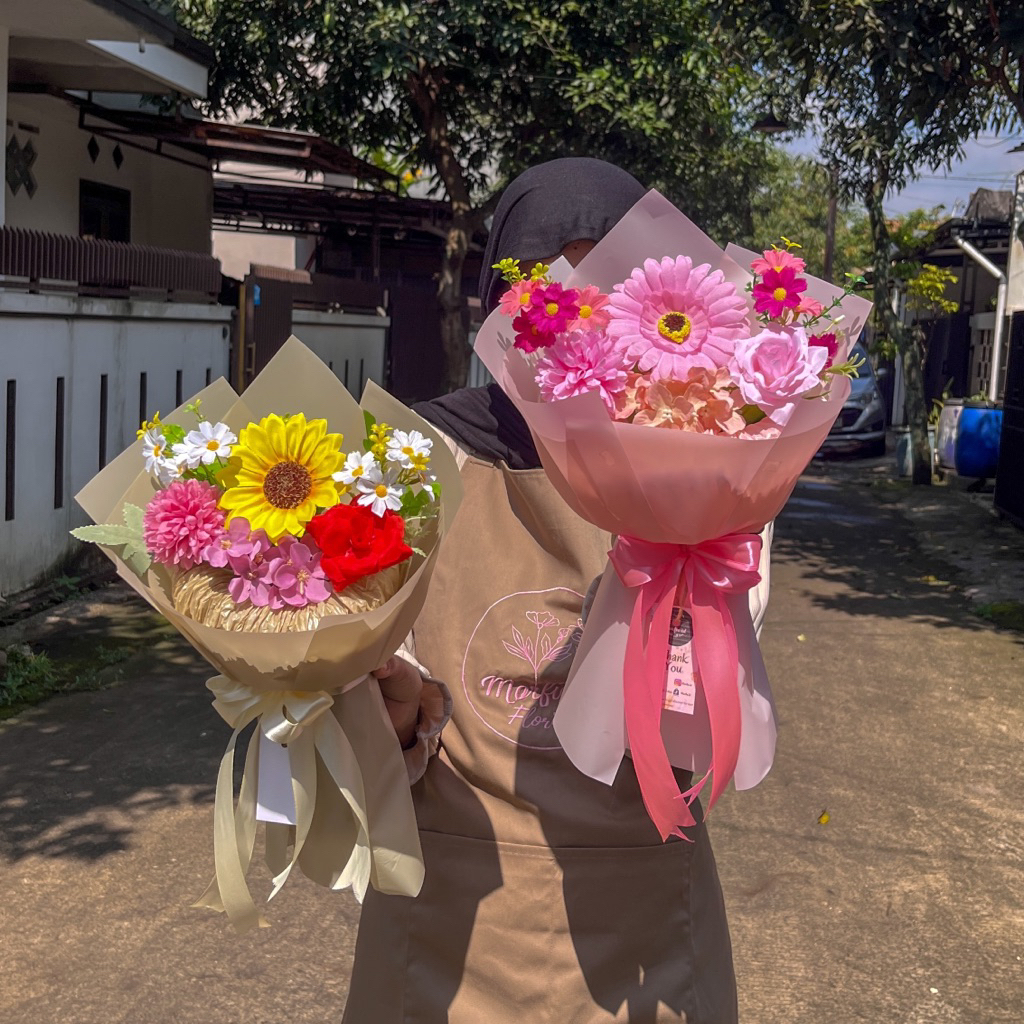 Jual Thumbelina Round Bouquet Size S Buket Bunga Artificial Klasik ...